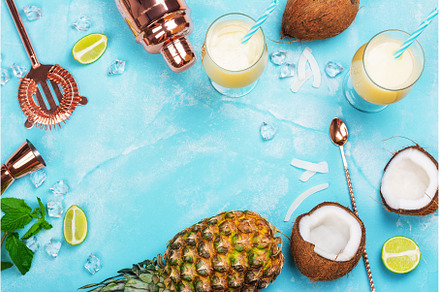 Pina colada cocktail ingredients, a Food & Drink Photo by Ekaterina_Markelova
