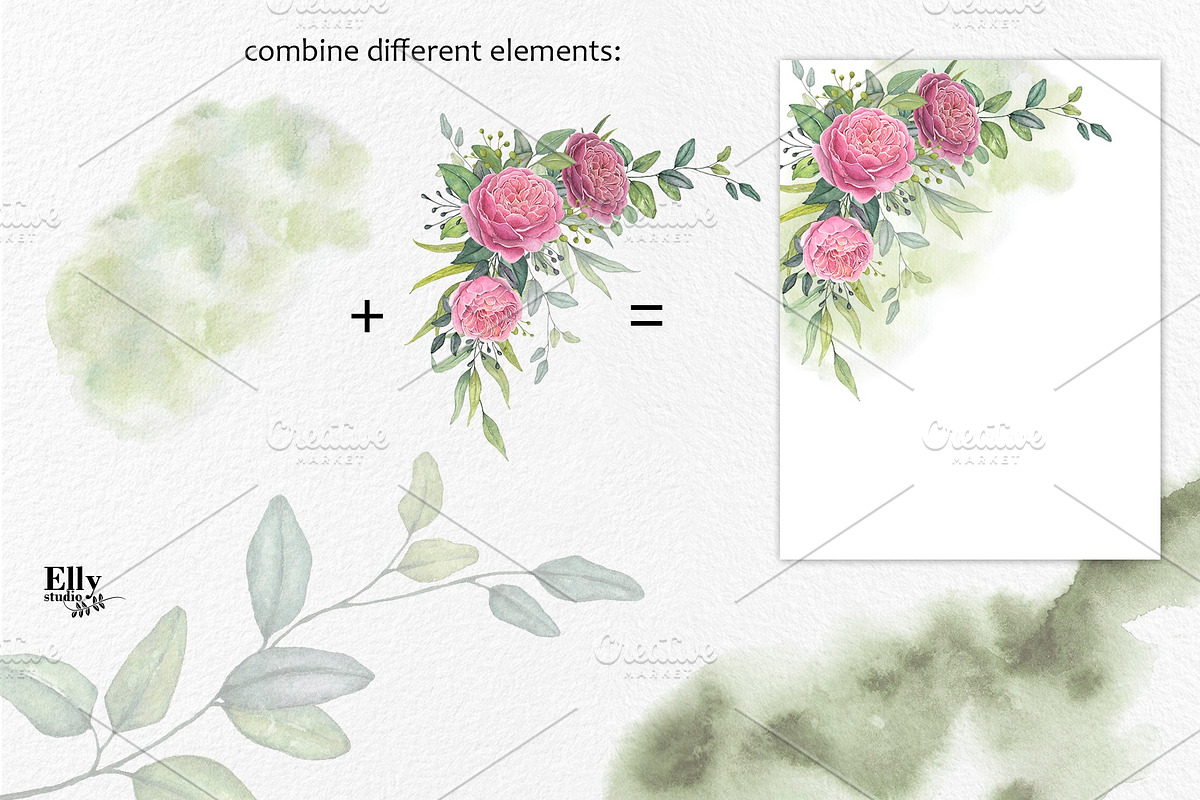 Roses - Watercolor Floral Collection, an Illustration by Elly Studio (Photo 6 of 16)