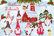 Christmas Gnomes clipart, an Illustration by vivastarkids (Thumbnail 1 of 7)