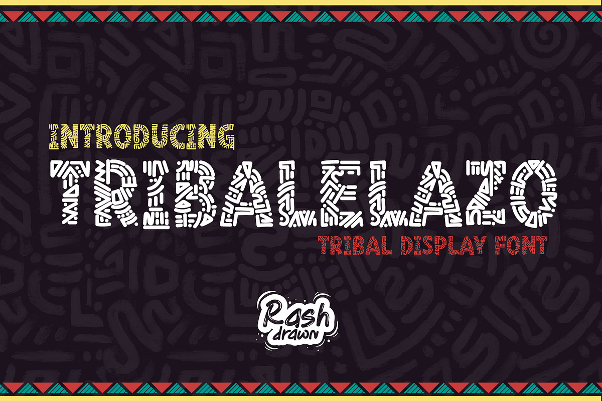 Tribalelazo - Tribal Display Font, a Handwritten Font by Rashdrawn (Photo 1 of 5)