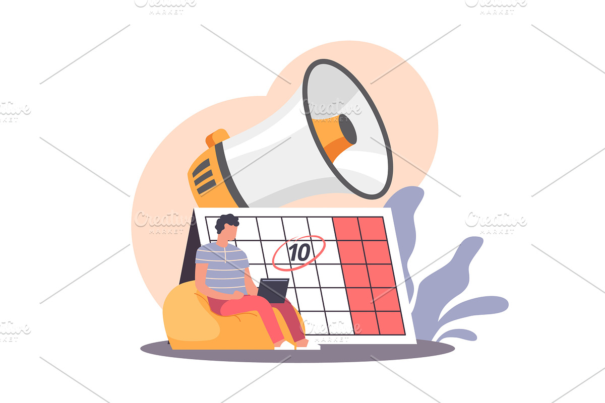 Notification of calendar event, a Technology Illustration by YummyBuum