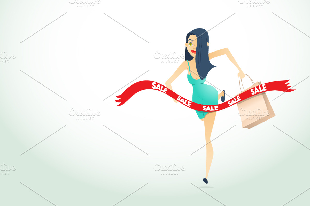 Shopping Sale Women, an Illustration by ANNO Graphics
