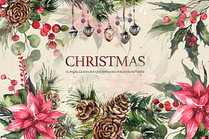 CHRISTMAS Watercolor Collection, an Illustration by Les Frolova