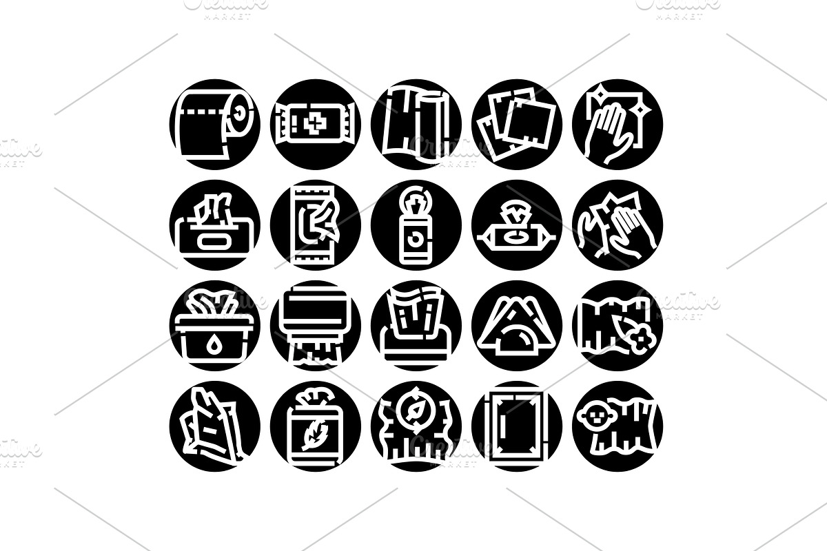 Wipes tissues dispenser collection, an Object Illustration by pikepicture