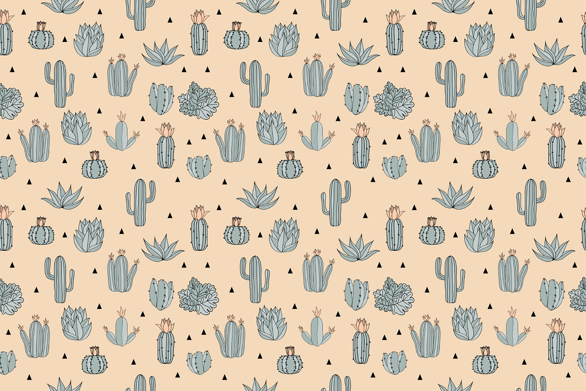 Cactus Pattern, a Background Graphic by OrcaJs (Photo 3 of 4)