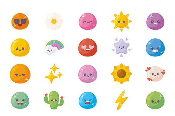 Kawaii Emoji Illustration Set preview 2