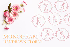 Monogram Handrawn Floral Font