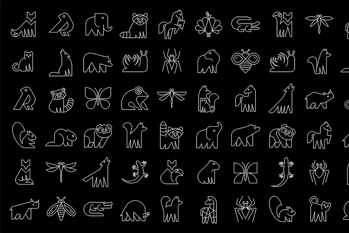Animals logos collection + pattern, an Object Graphic by NataliiaVolyk (Photo 6 of 11)