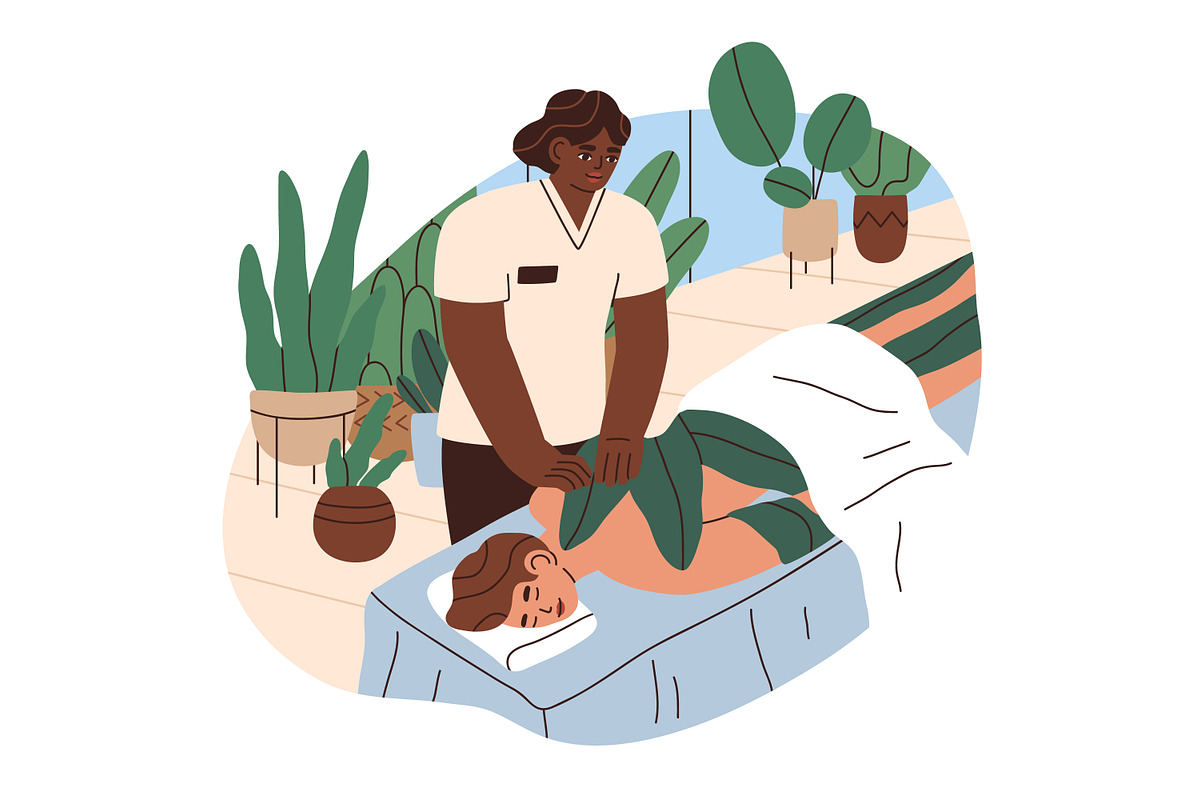 People in spa wellness salon set, a Healthcare Illustration by Good Studio (Photo 7 of 10)