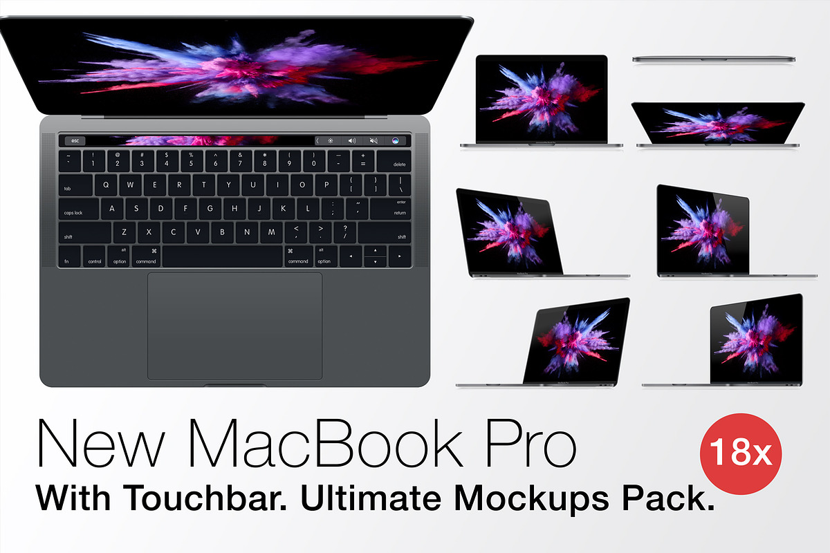 Apple MacBook Pro with Touchbar, a Mac Mockup by RadekBroz (Photo 1 of 5)