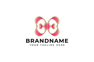 Butterfly Pink Love Logo, a Branding & Logo Template by Pray Art Design Studio