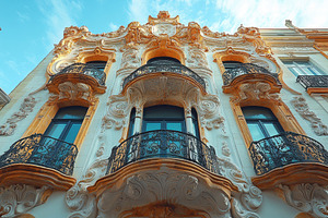 Beautiful ornate architecture of a h, a Photo by Tanuart