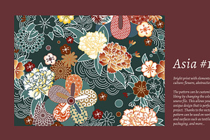 20 Asian Patterns Seamless Vector