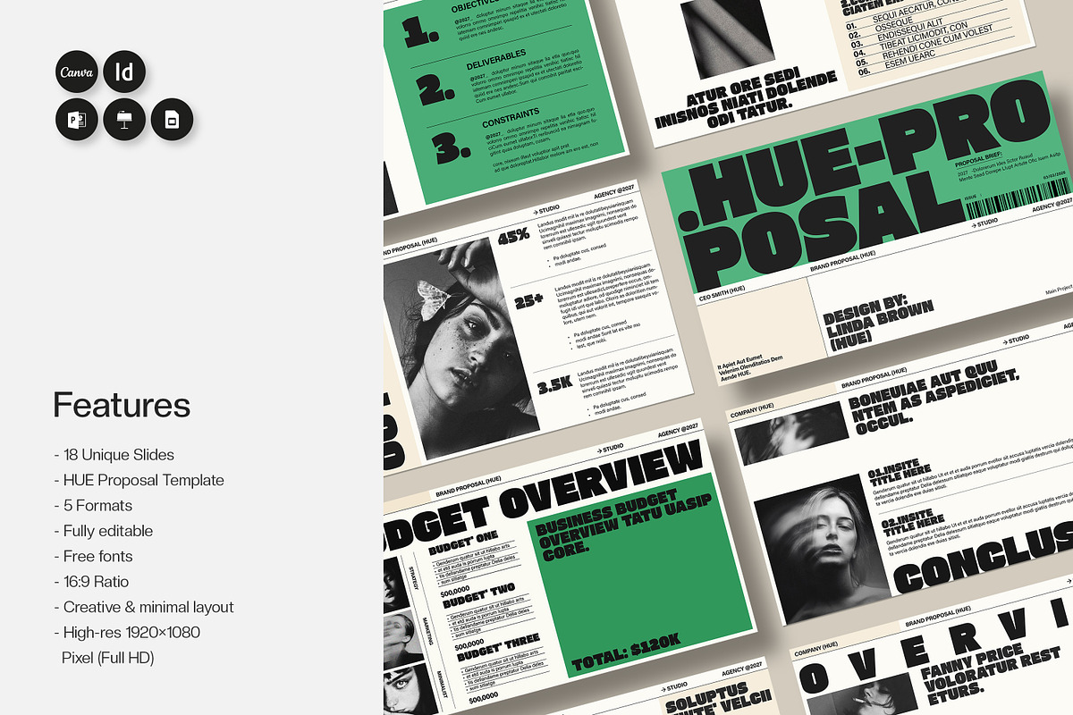 HUE | Brand Proposal Presentation, a Presentation Template by SlideStock (Photo 4 of 11)