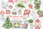 Watercolor Christmas clipart, a Decorative Illustration by AquarelleSpace (Thumbnail 1 of 4)