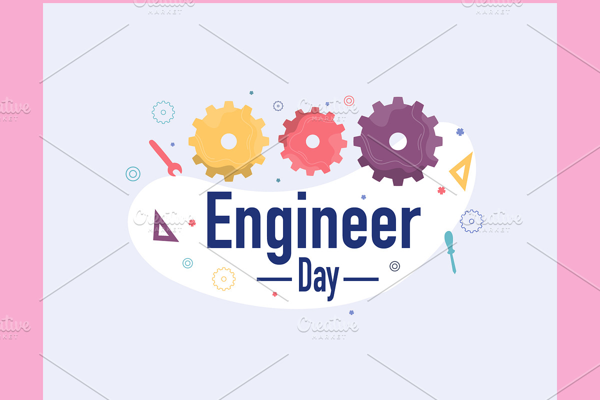 Engineer day illustration vector set, an Object Illustration by foxndeer (Photo 4 of 4)