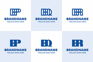 Letters BP BQ BR Monogram Logo Set