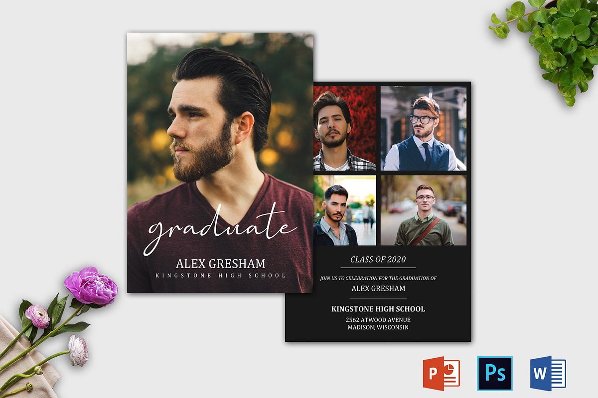Graduation Announcement Template, a Card Template by Designscozy (Photo 3 of 5)