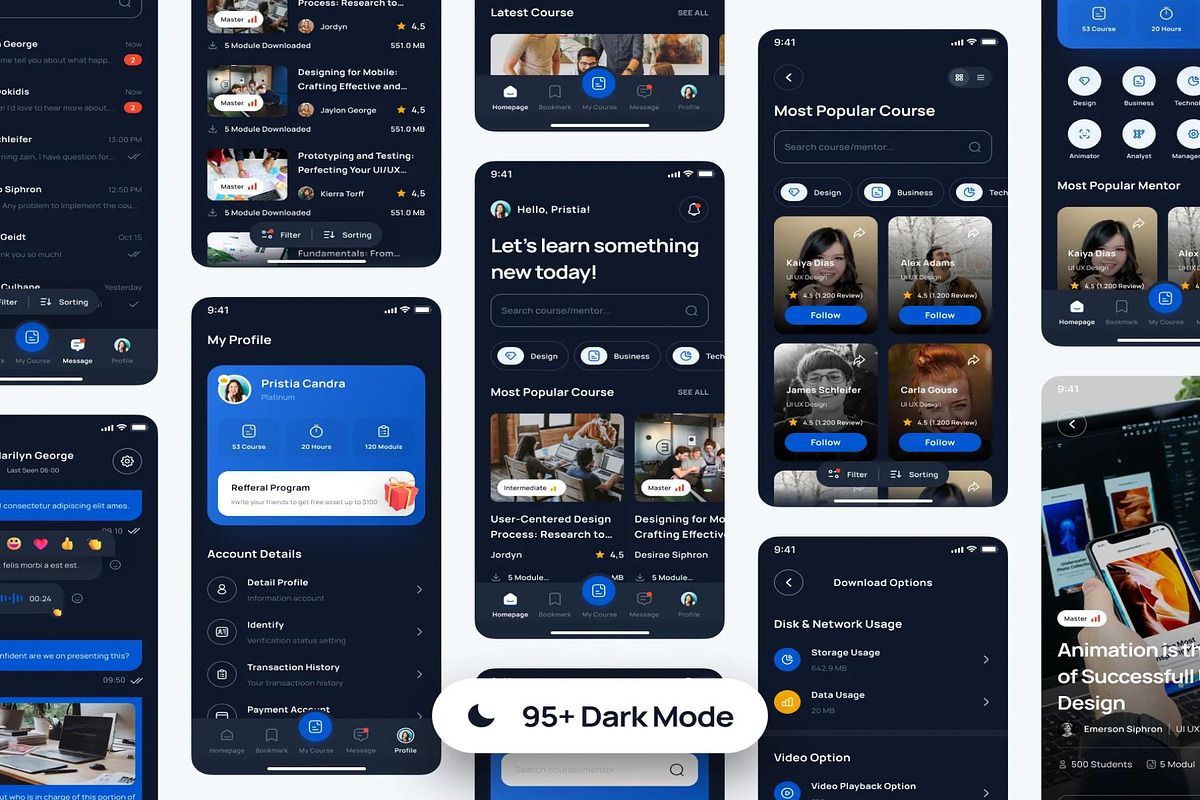 Eduline Education Online LearningApp, an UI Kit Template by Creative Perspective (Photo 4 of 6)