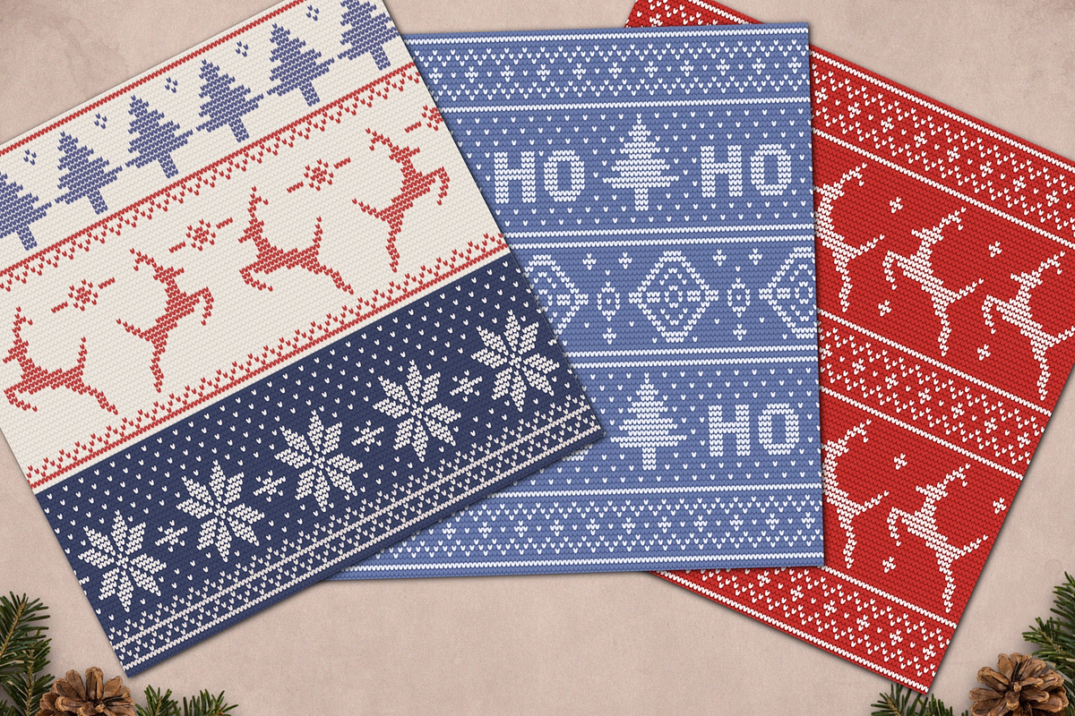 Ugly sweater digital paper, a Pattern Graphic by Paper Farms (Photo 3 of 3)