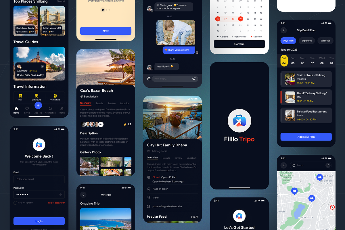 Filllo Travel App UI Design Kit, an UI Kit Template by floxui (Photo 7 of 8)