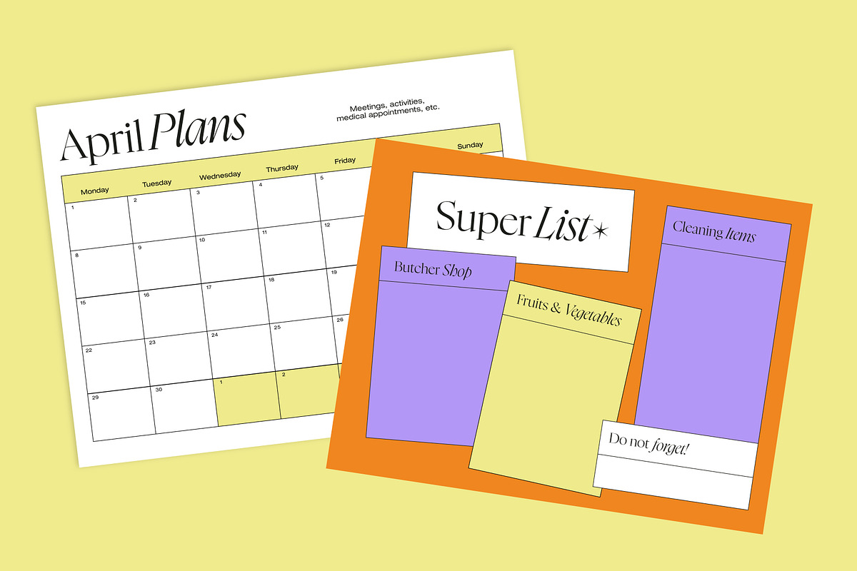 Monthly Planner - April 2024, a Poster Template by Roumec Estudio (Photo 4 of 15)