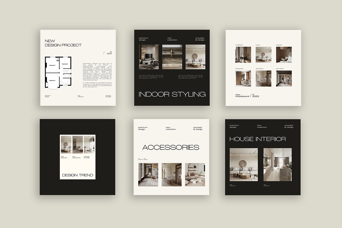 200 Interior Design Instagram Bundle Canva and Photoshop
