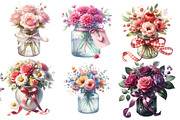 Valentine Flowers in Jar Clipart, an Illustration by Designworld (Thumbnail 3 of 5)