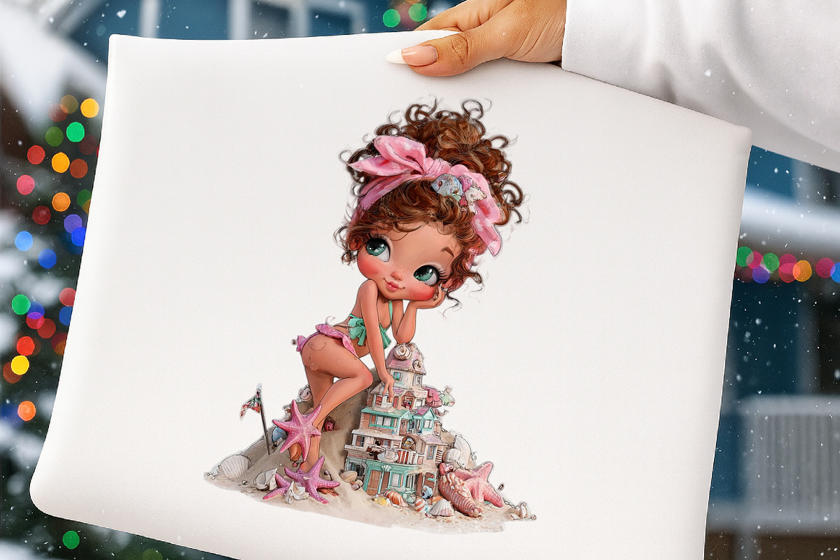 Whimsical Beach Girl Clipart, an Illustration by Digital Artistic99 (Photo 10 of 11)