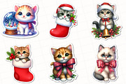 Christmas Cat Sticker Clipart, an Illustration by OK Design (Thumbnail 3 of 5)