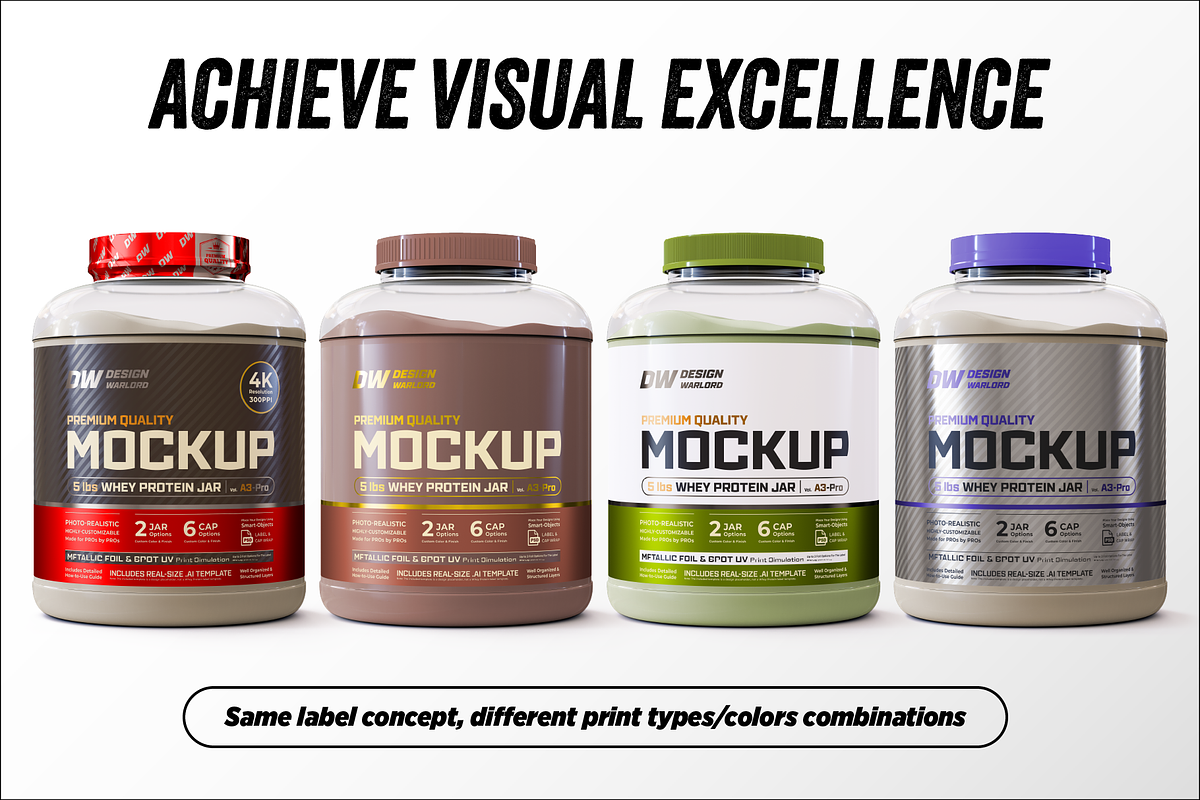 5lb Whey Protein Jar Mockup A3-Pro, a Packaging Mockup by Design Warlord (Photo 9 of 16)