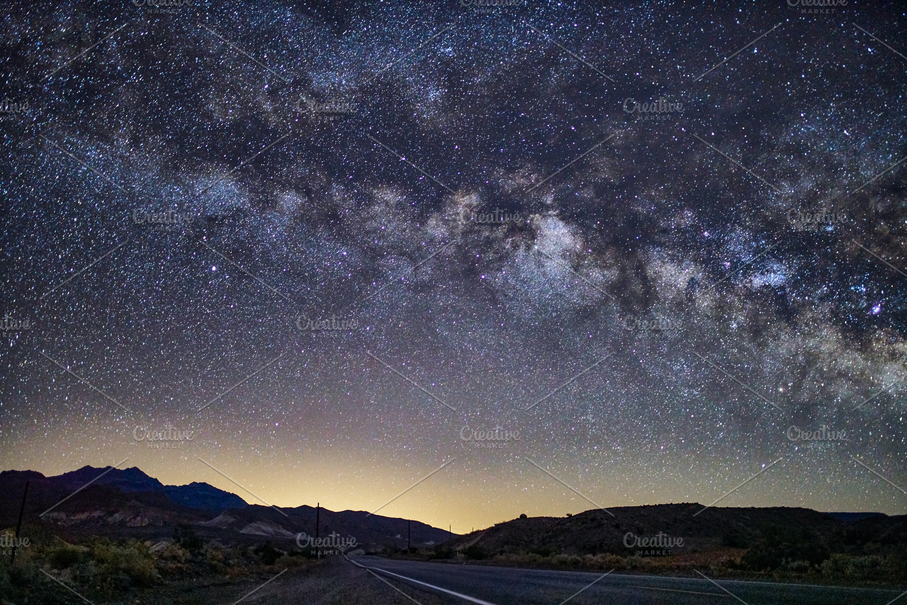 Stars and milkyway at death valley stock photo containing way and milky, a Nature Photo by RezArt