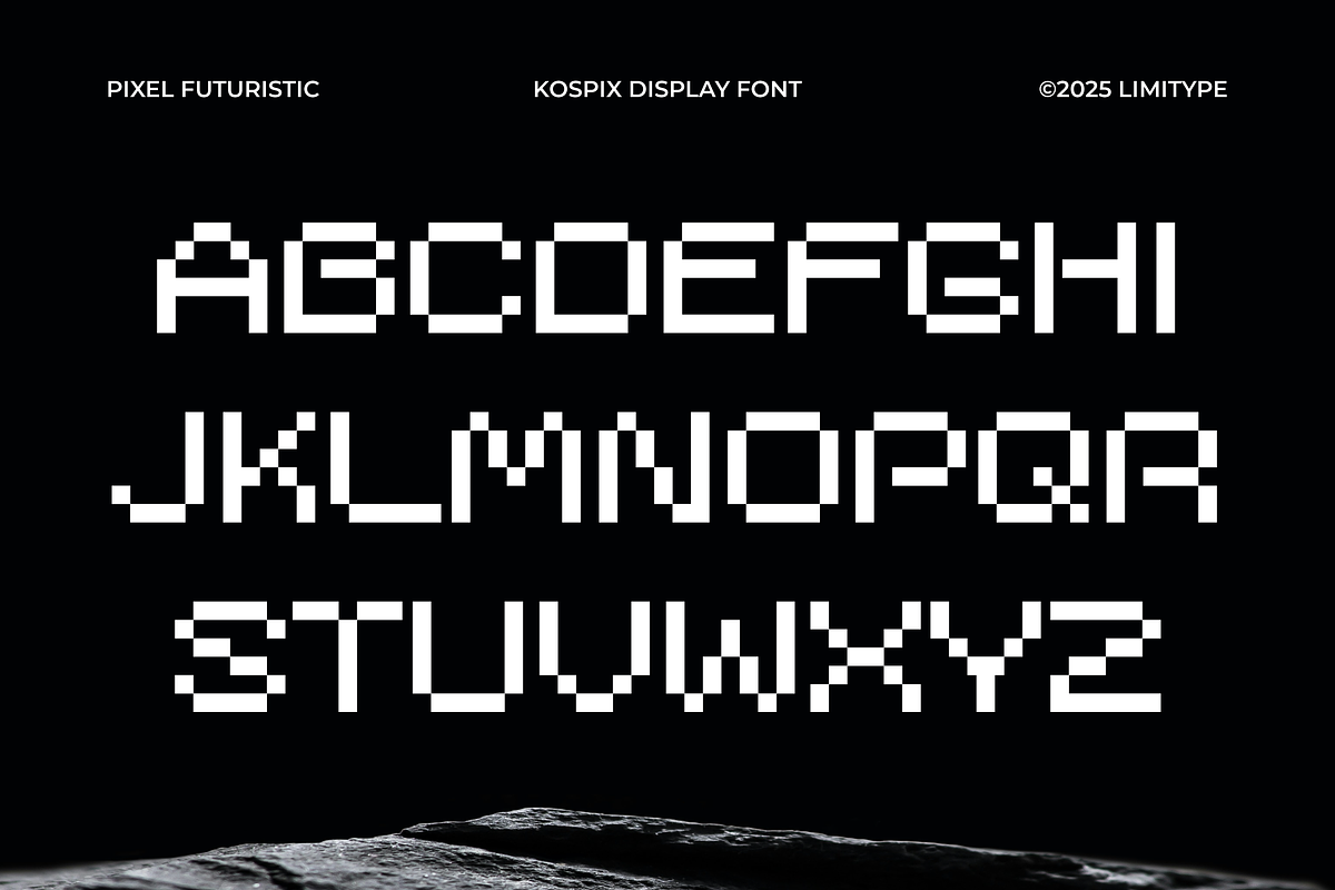 Kospix - Pixel Font, a Sans Serif Font by limitype (Photo 3 of 15)