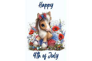 Pony Illustration for Nursery Decor, an Animal Illustration by Art Paradise Studios