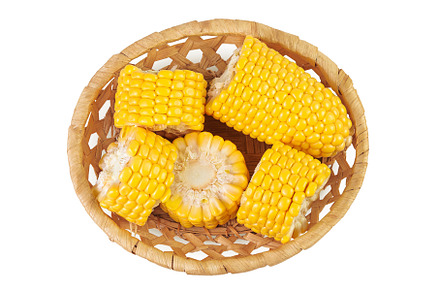 ear of corn in a wicker basket, a Food & Drink Photo by NataPhoto