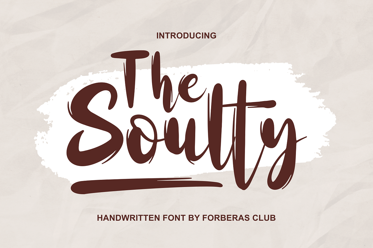 The Soulty | Handwritten Font, a Script Font by Forberas Club (Photo 1 of 8)
