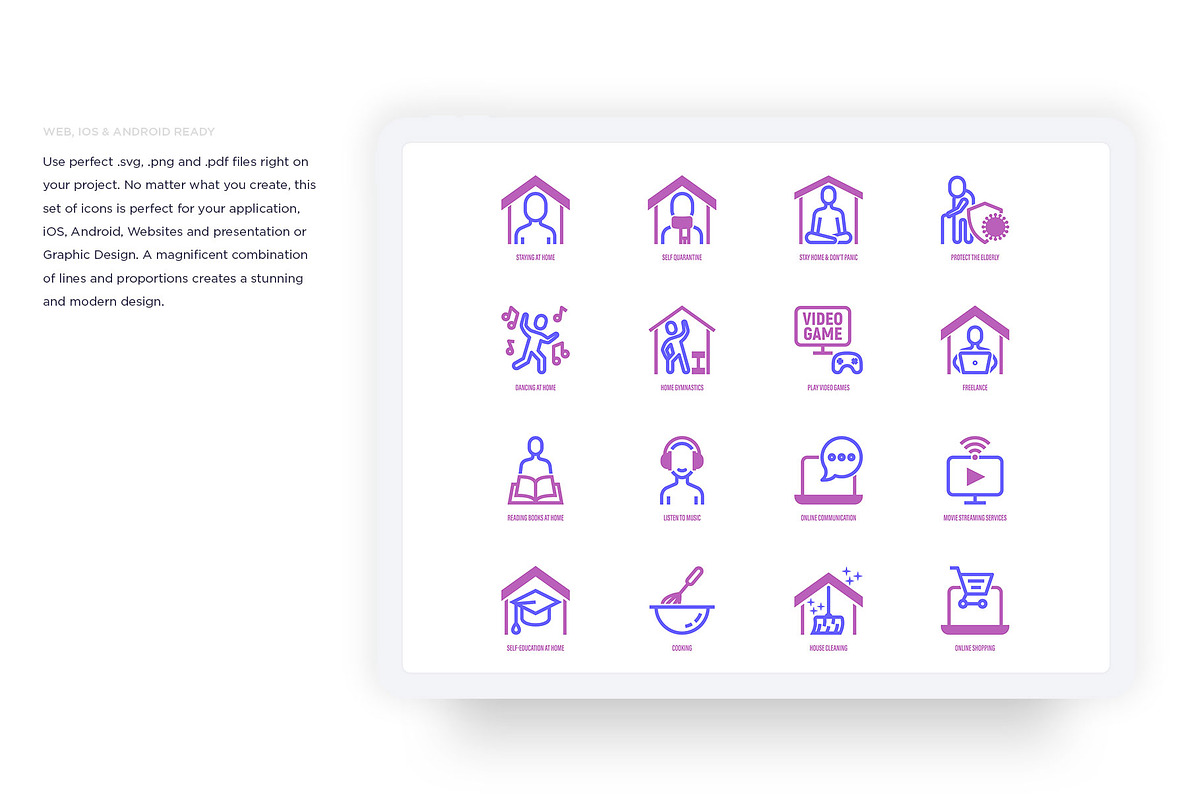 Staying At Home | 32 Icons Set, a Solid Icon by Marina Silence (Photo 15 of 18)