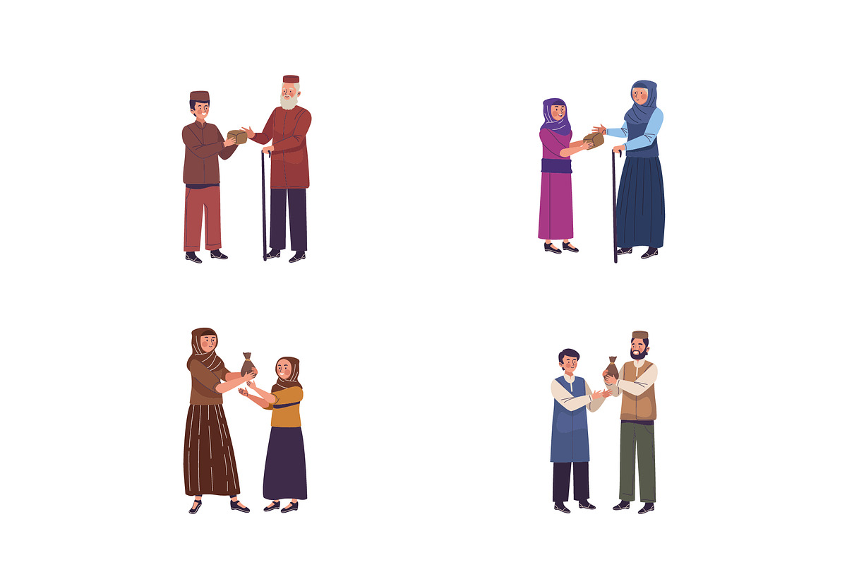 Zakat Donation Illustration Set