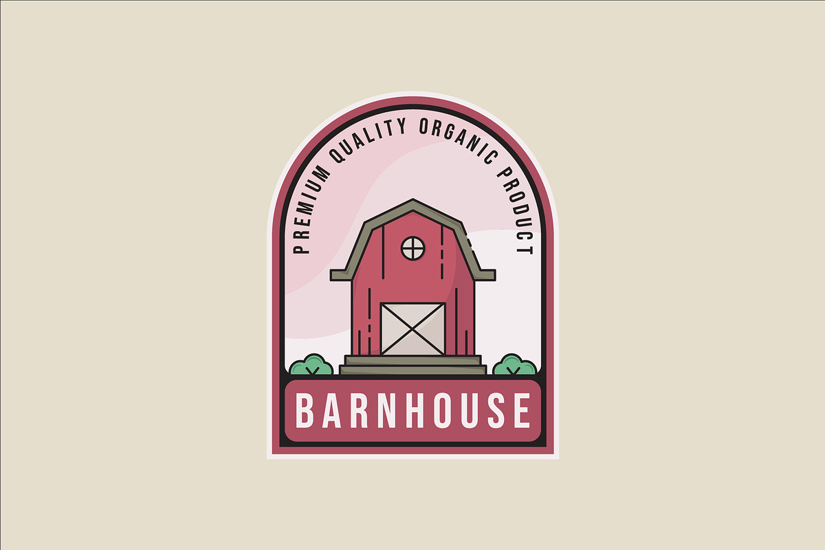 wooden barn emblem logo line color, a Branding & Logo Template by zyxroun shop