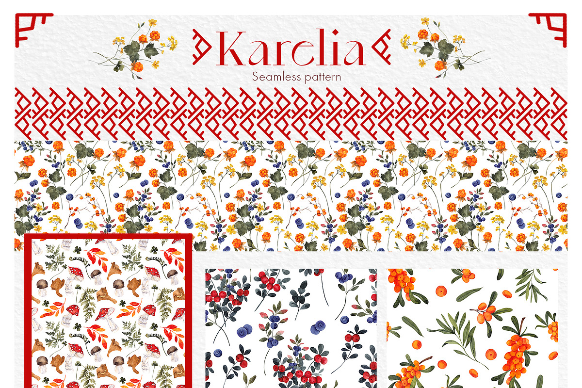 Karelia. North berry watercolor, an Object Graphic by ma_i_vi (Photo 9 of 10)