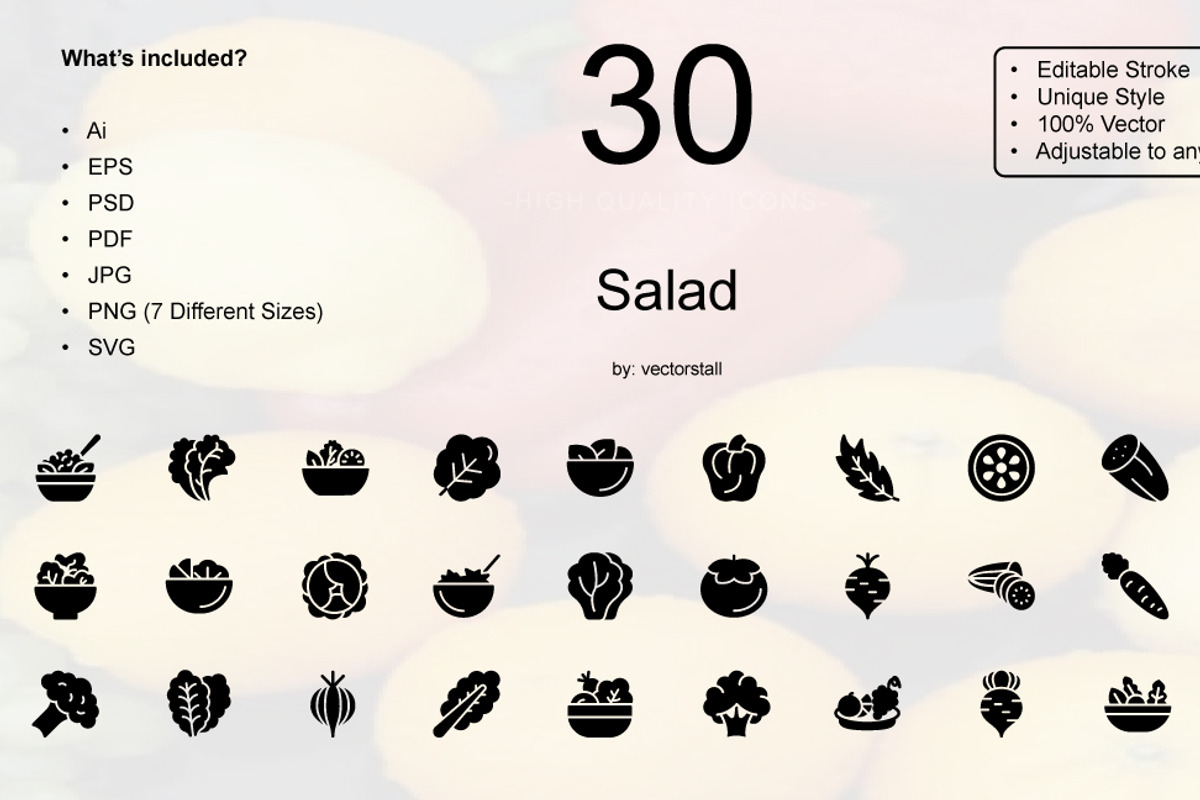 Salad, an Icon by Vector Stall
