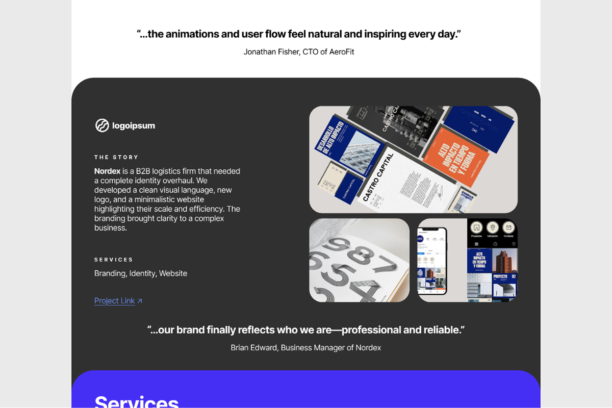Design Agency Case Study Web Figma, a Landing Page Template by BeadyLab (Photo 3 of 5)