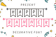 Happy Banner, a Symbol Font by Fourteen Letter (Thumbnail 1 of 6)