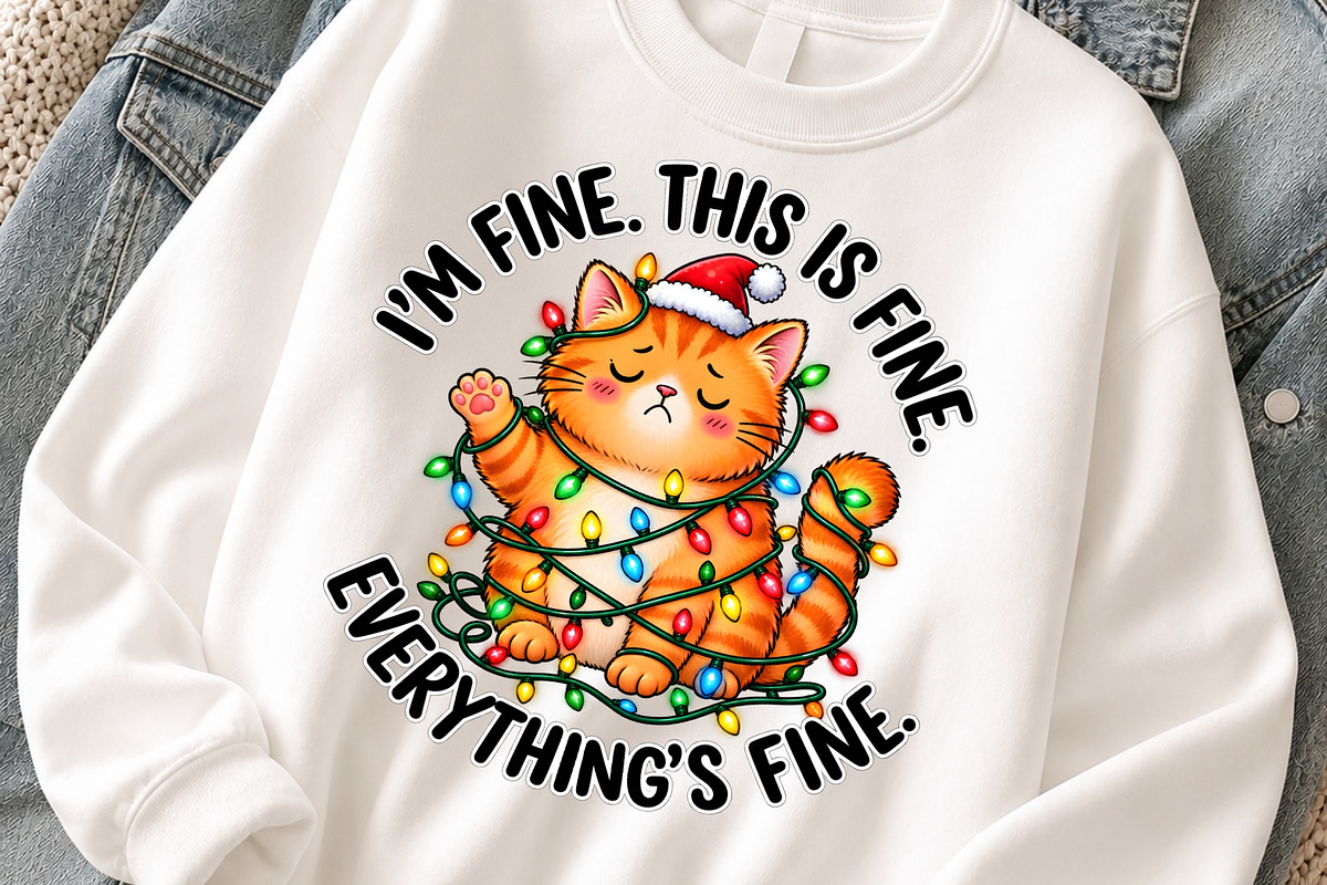 Funny Christmas Cat PNG Clipart, an Object Graphic by Zahyl Studio (Photo 3 of 7)