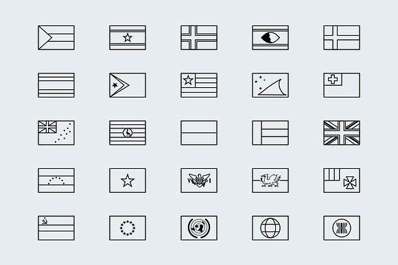 Simplified outline world flags preview 5