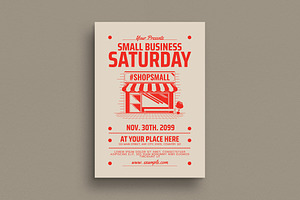 Retro Small Business Saturday Flyer, a Flyer Template by Guuver