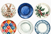 Dinner Plates Clipart, an Illustration by Craft Nest (Thumbnail 4 of 6)