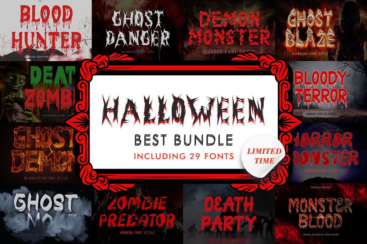 Halloween Best Bundle, a Blackletter Font by Yoga Letter