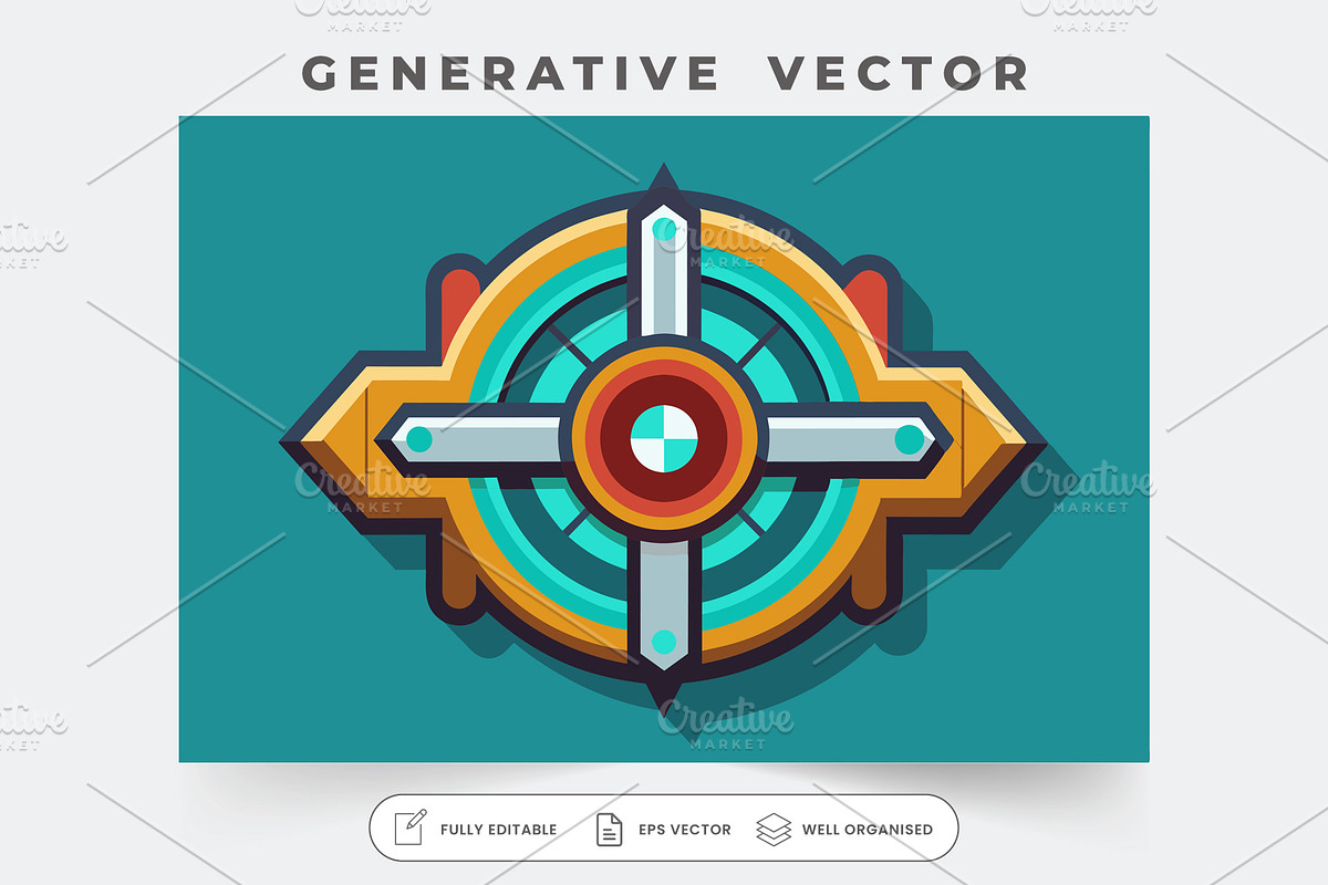 This colorful compass design feature, a Graphic by Iftikhar Alam