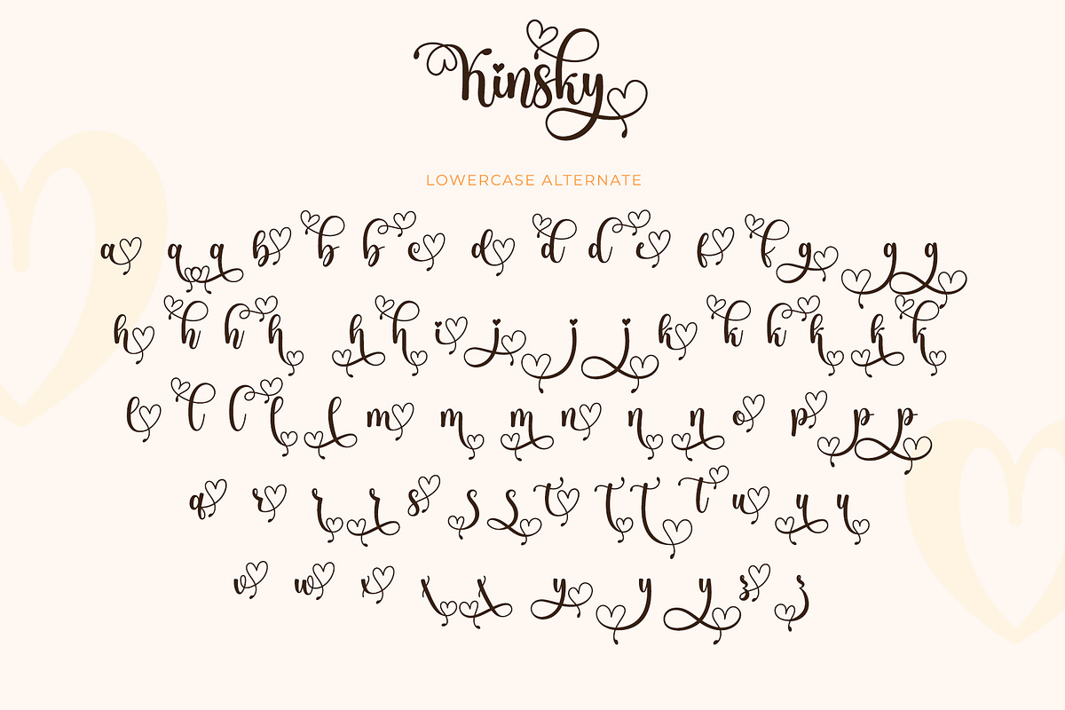 Kinsky - Calligraphy Font with Heart, a Script Font by Airotype (Photo 11 of 12)